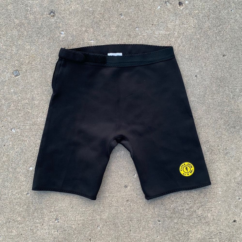 Golds Gym Neoprene Slimming Sauna Shorts Black Size M/L Adjustable Waist Logo